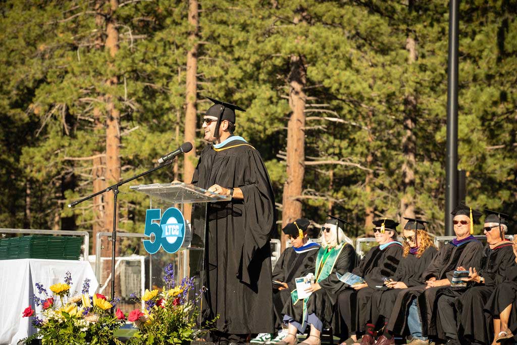 President DeFranco at Lake Tahoe Community College 2024 Graduation.