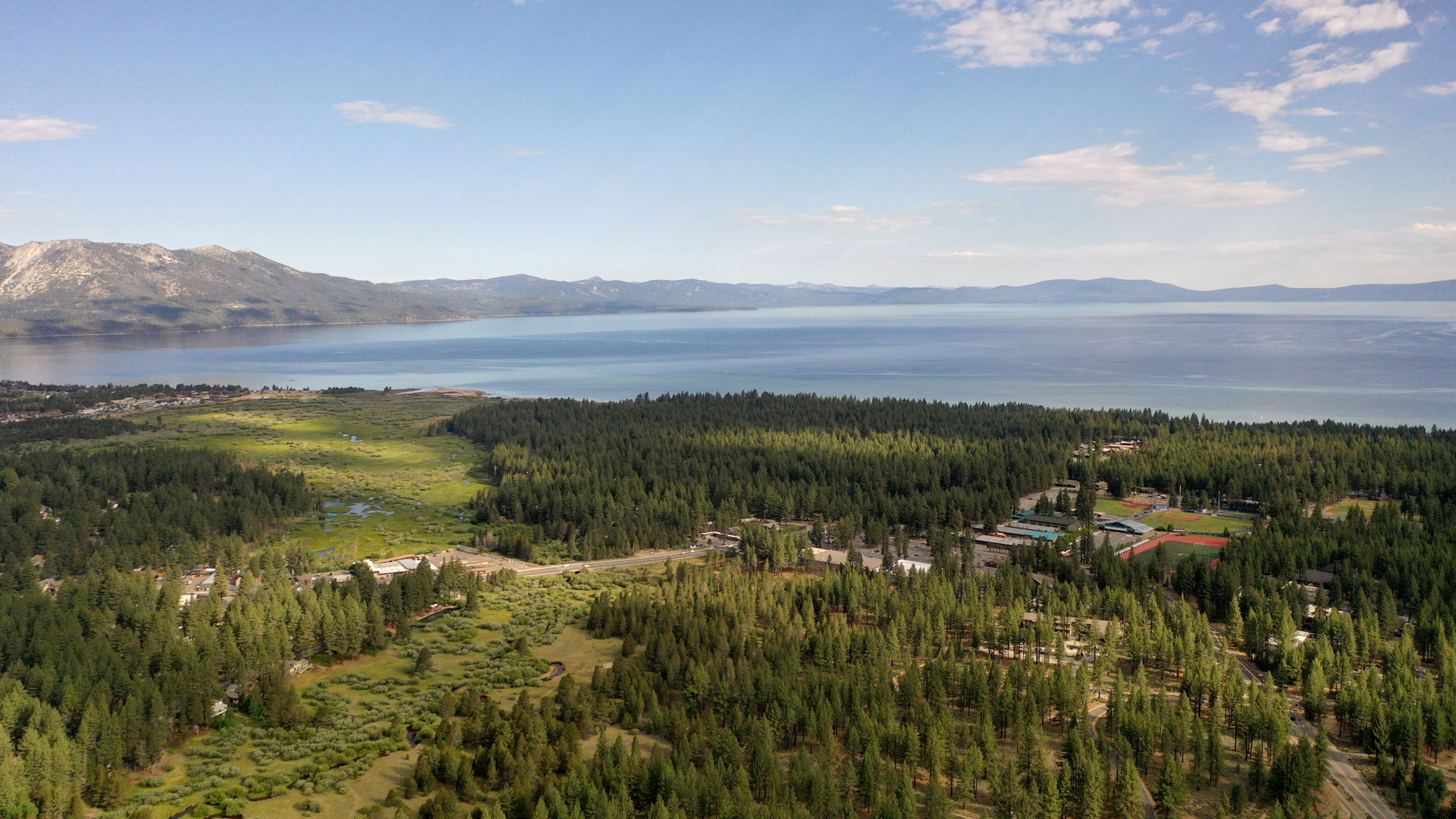 Lake Tahoe Community College aerial drone picture